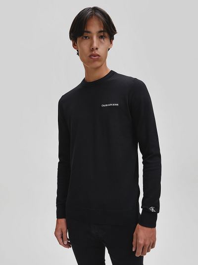 Calvin Klein Ruhák HU372118 | Calvin Klein Cotton Stretch Férfi Pulóver Fekete